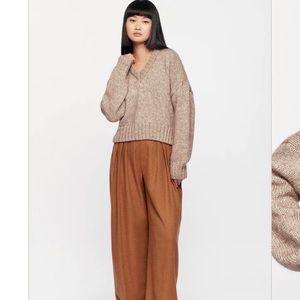 NWT KOTN Fuzzy V-neck Sweater Medium